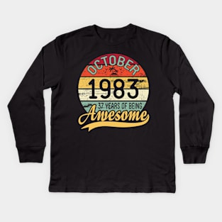 October 1985 Happy Birthday Me You Daddy Mommy Son Daughter 35 Years Of Being Awesome To Me Kids Long Sleeve T-Shirt